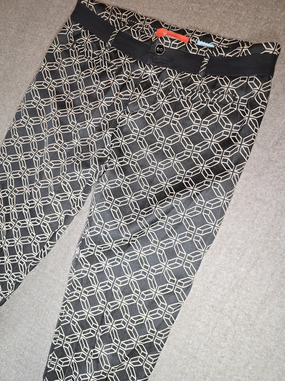 Cartonnier Charlie Black & White Geometric Ankle Pants Women's 6